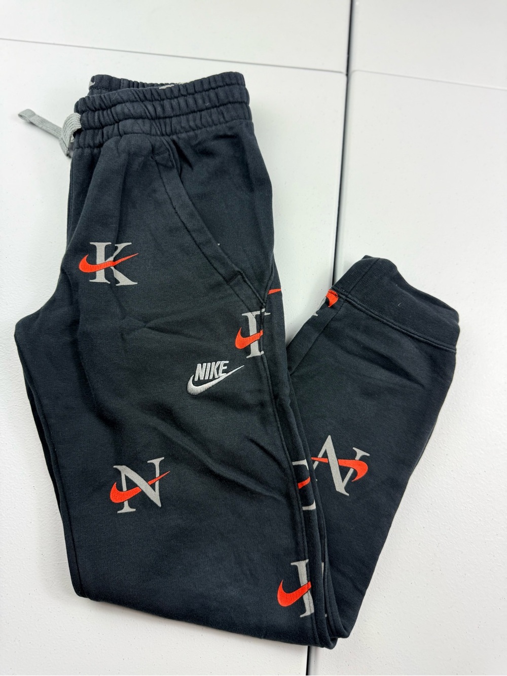 Nike Kids' Black Logo-Print Jogger Bottoms